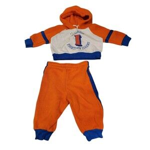 Vintage Illinois Fighting Illini Outfit Toddle Time JCPenney Size 1/2 14.5-18lbs